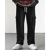 abordables Fret-Homme Jogging Cargo Joggings Pantalons Cordon de serrage Avec Poches Taille Élastique Uni Confort Quotidien Sport en Plein Air Mode Occasionnel Kaki Micro-Élastique