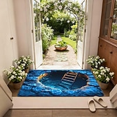 Χαμηλού Κόστους Τελαμότες-3D Οπτική Ψευδαίσθηση Χαλούμι Κίνδυνος Σαλάτας Μη Ολισθηρή Σχέδιο Τρύπας Στροβιλισμού για Είσοδο Αίθουσα Μπάνιο Σκαλοπάτια Εσωτερικού Εξωτερικού Διότιμον Γη Γρήγορη Στεγνή Απορροφητική 20 x 31 ίντσες