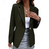 cheap Blazers &amp; Suits-Women's Suits Comfortable Buttons Elegant Fashion Daily OL Style Plain Formal Vacation Office Office / Career Regular Notch Lapel Regular Fit Long Sleeve Outerwear Black White Pink Summer Spring