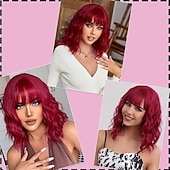 Недорогие Карнавальные парики-Карнавальный парик 2026 Розовый Красный Черный Кудрявый Стрижка-боб Короткие Синтетический фестивальный парик Вторник на масляной неделе Парад Волосы для косплей-костюма для Женский