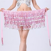 economico Abbigliamento danza del ventre-Gonna di Paillettes Samba Dancewear Gonna Sparkly con Frange Gonna Glitter da Danza del Ventre Scarf Hip per Carnevale Festival Festa Costume di Performance