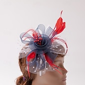 cheap Fascinators-Headdress Feathers Beads Wedding Birthday Elegant Vintage With Rhinestone Headpiece Headwear