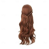 Недорогие Парики для киноперсонажей-Косплэй парики Коричневый Кудрявый Искусственные волосы Очень длинный парики Жен. парики Для вечеринки