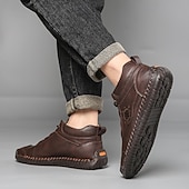 economico Stivaletti alla caviglia-sneakers da uomo in similpelle marrone con lacci: eleganti e versatili, ideali per il lavoro, l'abbigliamento casual e le attività all'aperto