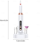 tanie Środki ochrony indywidualnej-Nowa przenośna elektryczna maszyna do manicure zestaw narzędzi do paznokci monitor akumulatorowa maszyna do malowania paznokci długi czas pracy 12 rodzajów obracających się końcówek odpowiednia na