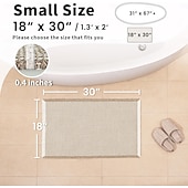 levne Koupelnová rohož-Vaflová koupelnová předložka, boho koupelnové koberečky, protiskluzové, pratelné, super savé a rychleschnoucí, malé koupelnové předložky, farmářská koupelnová dekorace, 18'' x 30'', khaki a bílá