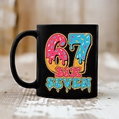 cheap Mugs &amp; Cups-67 Meme Mug Funny Gift Coffee Mug Vibrant Ice Cream Dripping 67 Design Perfect Sweet Gift for Dessert Lovers Friends or Coworkers