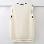 billiga Tröjor och koftor-Barn Pojkar Pullover tröja Färgblock Ärmlös V-ringad Utomhus Mode Marinblå Höst Kläder 4-12 år