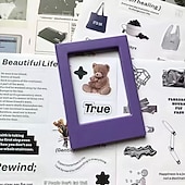 cheap DIY Art-Boho Oblong 3 Inch Horizontal Plastic Magnetic Photo Frame, for Fujifilm Instax Negatives, Photo Display, with Record Beautiful Moments, for Office, Kitchen, Living Room, Bedroom Decoration, Valentine