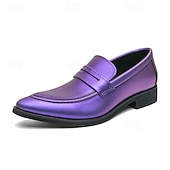 economico Mocassini-mocassini slip-on da uomo in vernice viola dal design elegante: calzature eleganti per feste, matrimoni ed eventi alla moda