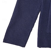 billiga cardigan tröja för män-Herr Tröja Klänning tröja Cardigan Tröja Våffelstruktur Sticka Vanliga toppar Stickat Button-Down Hög krage Klassisk Ledigt Kläder Raglanärm Höst vinter Vår Blå Röd Brun XS S M
