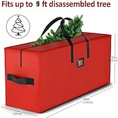 billige Julelagring-1 ekstra stor oppbevaringspose for juletre – kan holde flere trær, laget av slitesterk PVC, design med dobbel glidelås, robuste håndtak, oppbevaring av trær
