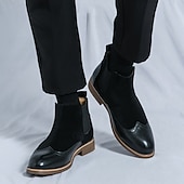 preiswerte Chelsea -Stiefel-Braune Chelsea-Boots aus Kunstleder für Herren – stilvoll und elegant, perfekt für Business Casual, formelle Anlässe und den Alltag.