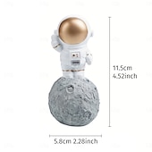 cheap Statues-1PC Cute Astronaut Station Moon-shaped Decorative Small Ornaments Resin Material Hand-painted Astronaut Shaped Handicrafts Astronaut Shaped Office Desk and Desk Decoration Ornaments