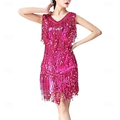 abordables Robes de Pratique-Robe de danse des années 1920 à franges à sequins pour femmes Samba Dancewear Costume de performance
