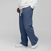 abordables Jambe Droite-Homme Gauffré Joggings Pantalons Pantalon décontracté Pantalons Amples Cordon de serrage Jambe Droite Couleur Unie Confort Longueur complète Occasionnel Quotidien Extérieur Vacances Mode Coupe Ample
