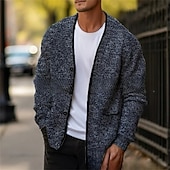 economico Maglioni Cardigan da uomo-Per uomo Maglione Jacquard Felpa Cardigan A Coste Maglia Top Regolari Lavorato a maglia Semplice Scollo a V Vacanza Moda Casuale Abbigliamento quotidiano Abbigliamento Primavera &amp; Autunno Autunno