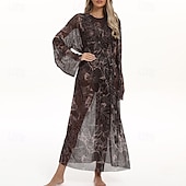 levne Rash guardy One Piece-Dámské Plážové zahalovací šaty Dlouhé splývavé kimono kardigany Grafika Cikánský Krátká noha Šifón Ochrana proti UV záření Prodyšné Dlouhý rukáv Plavky Surfování Plážové prázdniny Léto