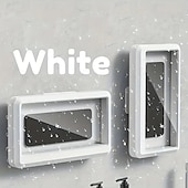 رخيصةأون حاملات الهاتف-حامل هاتف مقاوم للماء يدور 360 درجة من ABS مع قاعدة شفافة خالية من الضباب، الخيار المثالي للحمامات والمراحيض