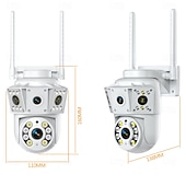 Недорогие IP-камеры для помещений-IP-камера с двумя объективами, полноцветная, ночное видение, обнаружение движения, двусторонняя голосовая беспроводная камера, наружная, внутренняя, домашняя охранная интеллектуальная Wi-Fi PTZ-камера