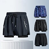 Χαμηλού Κόστους Μαγιό και σορτς για σέρφινγκ-Ανδρικά Σορτς παραλίας Σορτσάκια Κολύμβησης Μαγιό Βερμούδα Μονόχρωμο Εκτυπωμένο 2 σε 1 Με επένδυση συμπίεσης Γρήγορο Στέγνωμα Μαγιό Παντελόνια Φούστες Σέρφινγκ Κανό Ψαροντούφεκο Καλοκαίρι