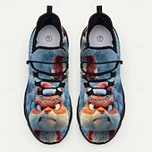  Angry Holiday-Themed Red & White Character Sneakers with Festive Snow Design