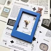 cheap DIY Art-Boho Oblong 3 Inch Horizontal Plastic Magnetic Photo Frame, for Fujifilm Instax Negatives, Photo Display, with Record Beautiful Moments, for Office, Kitchen, Living Room, Bedroom Decoration, Valentine