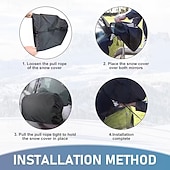 levne vytápění a chlazení-Sada 2 krytů zpětných zrcátek do auta s nastavitelným popruhem, vhodné pro většinu SUV, malé nákladní vozy a osobní automobily, snadná instalace a demontáž, univerzální příslušenství pro nákladní vozy