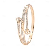 cheap Bracelets-Zircon Classic Totem Series Elegant Fashion Personalized Simple Chrome Bracelet Jewelry Silver / Golden For Wedding Party Engagement Prom