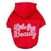 cheap Hoodies-Small Dog Pink Hoodie - Little Beauty Pet Sweatshirt with Bow Accent - Great Gift for Dogs
