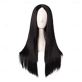 baratos Perucas de Carnaval-Peruca de Carnaval 2026 Loiro Rosa Preta Liso Longo Peruca sintética para festivais Mardi Gras Parada Cabelo para fantasia de cosplay para Feminino