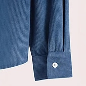 preiswerte Freizeithemden für Herren-Herren Hemd Freizeithemd Cordhemd Knopfhemd Kapuzenhemd Blau Schwarz Grün Langarm Einfarbig Mit Kapuze Lässig Täglich Tasche Bekleidung Mode Modern Lässig