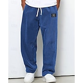 olcso Egyenes láb-Férfi Melegítőnadrágok Nadrág Kordbársony Nadrág Zsinór Zseb Rugalmas derék Sima Mokaszinok Szabadtéri sport Napi Divat Alkalmi Medence Sötétbarna Mikroelasztikus