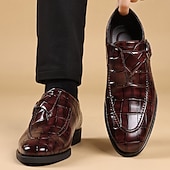 preiswerte Slipper-Schwarze Herren-Monk-Strap-Schuhe aus Kunstleder – elegantes Design mit Krokodilprägung und Schnalle, perfekt für formelle Anlässe, Geschäftstreffen und Hochzeiten.