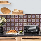 cheap Tile stickers-12pcs 3D Wall Tile Stickers Peel Stick 6x6 in, Thick PE Foam Crystal Mosaic, Waterproof Backsplash for Kitchen, Bathroom &amp; Home Decor, Metallic Wall Panels Gift Box