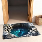 Χαμηλού Κόστους Τελαμότες-3D Οπτική Ψευδαίσθηση Χαλούμι Κίνδυνος Σαλάτας Μη Ολισθηρή Σχέδιο Τρύπας Στροβιλισμού για Είσοδο Αίθουσα Μπάνιο Σκαλοπάτια Εσωτερικού Εξωτερικού Διότιμον Γη Γρήγορη Στεγνή Απορροφητική 20 x 31 ίντσες