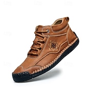 economico Stivaletti alla caviglia-sneakers da uomo in similpelle marrone con lacci: eleganti e versatili, ideali per il lavoro, l'abbigliamento casual e le attività all'aperto