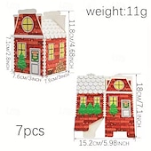 baratos Embrulho para presente-Caixa de calendário do advento de Natal com 24 peças - design de casinha de gengibre vermelha e branca com relógio dourado e cena de vila nevada, perfeita para presentes de festas de fim de ano e