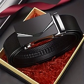 abordables Cinturones de hombre-Hombre Cinturón Hebilla automática Liberación rápida Cuero de PU Legierung Moda Duradero Ajustable Plano Plata Dorado Exterior Diario Cinturón de Cintura