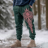 economico pantaloni da jogging-Per uomo Vichingo Albero della vita Arte celtica Pantaloni da tuta Joggers Pantaloni Misura del girovita medio Vita elastica con coulisse Vintage Retrò All'aperto Campeggio &amp; Escursionismo Caccia