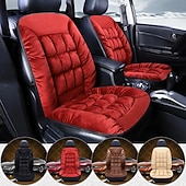 abordables Fundas de asiento para coche-Funda de asiento de coche de invierno, acolchada, gruesa, afelpada, con diseño de cuadros, suave, cómoda y cálida. Cojín universal para el asiento delantero.