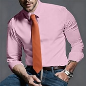  Ανδρικά Πουκάμισο Επίσημο Πουκάμισο Σκέτο Γάμου ΕΞΩΤΕΡΙΚΟΥ ΧΩΡΟΥ Ροζ Ανοικτό Μαύρο Λευκό Πράσινο Ανοικτό Μακρυμάνικο Απορρίπτω Άνοιξη Φθινόπωρο Ρούχα Σκέτο