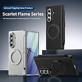 baratos Capa Samsung-telefone Capinha Para Samsung Galaxy Dobra Z 7 Dobra Z 6 Z Fold 5 Z Fold 4 Z Fold 3 Capa articulada Com Suporte e protetor de tela Proteção de corpo inteiro Retro PC Metal