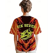 preiswerte Jungen 3D Lustiger Humor-Unisex Jungen 3D Grafik Lustiger Slang 67 T-Shirt Kurzarm 3D-Druck Sommer Frühling Sport Mode Streetwear Kinder 4-12 Jahre Rundhalsausschnitt Outdoor Lässig Täglich Normale Passform
