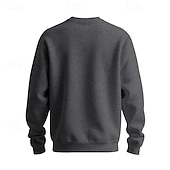 お買い得  フリースパーカー-男性用 スウェットシャツ フリース スウェットシャツ 路肩に寄せて下さい ライトグレー クルーネック 平織り カジュアル 日常 スポーツ ストリートファッション スポーツウェア ベーシック 秋 冬 衣類 パーカー トレーナー 長袖