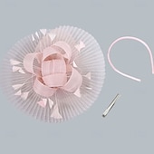 billiga Fascinatorer-Huvudbonad Tyll Fjädrar Fedorahatt cocktail Bröllop Tebjudning Hästrace Elegant Vintage Med Fjäder Hårbonad Huvudbonader