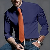  Ανδρικά Πουκάμισο Επίσημο Πουκάμισο Σκέτο Γάμου ΕΞΩΤΕΡΙΚΟΥ ΧΩΡΟΥ Ροζ Ανοικτό Μαύρο Λευκό Πράσινο Ανοικτό Μακρυμάνικο Απορρίπτω Άνοιξη Φθινόπωρο Ρούχα Σκέτο