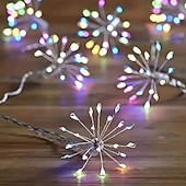 cheap LED String Lights-LED Fairy String Lights Remote Control 8 Modes Fireworks Lights 3m 100LED Firecracker String Lights USB Powered for Christma Wedding Birthday Valentine Day New Year Indoor Outdoor Decoration