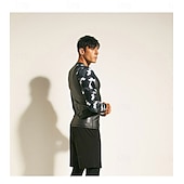 billige One Pieces Rash Guards-Herre Rash-guard Svømmeskjorte UPF50+ Hurtigtørkende Lettvekt Langermet Ikke-Klø Klær Badedrakt Surfing Strand Vannsport Svømming Lapper Sommer