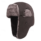cheap Men's Hats-Men's Trapper Hat Winter Hats Winter Beanie Black Blue Polyester Fleece Lined Cozy Daily Wear Going out Solid / Plain Color Warm